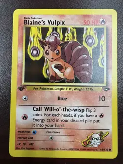 BLAINE’S VULPIX - 1st EDITION Gym Challenge - 66/132 - Pokemon Card LP+ - Image 1