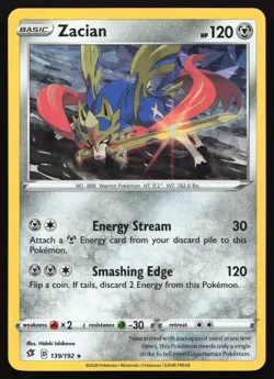 Zacian - 139/192 - Cracked Ice - Promo - Rebel Clash - Pokemon Card - Image 1