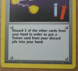 Item Finder 74/102 Rare Non-Holo Base Set Pokemon Trainer Card LP - Image 3