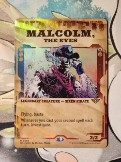 Malcolm, the Eyes 295 Foil Showcase Outlaws of Thunder Junction Magic MTG OTJ - Image 1