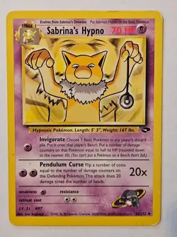 Sabrina's Hypno 56/132 Gym Challenge, 2000 Pokemon WOTC VG-EX condition - Image 1