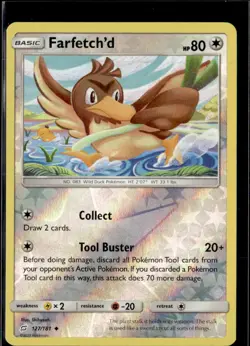 Pokemon Farfetch'd 127/181 Team up Reverse Holo UnCommon - Image 1