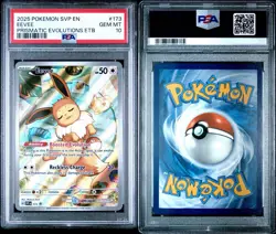 2025 POKEMON SVP EN SV PRISMATIC EVOLUTIONS ETB PROMO #173 EEVEE PSA 10 - Image 3
