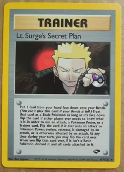 Lt. Surge's Secret Plan 107/132 Rare Non-Holo Gym Challenge Pokemon Trainer NM - Image 1