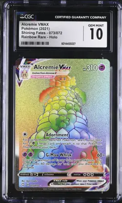 CGC 10 GEM MINT Alcremie VMAX 073/072 Shining Fates FA Secret Rare Holo Pokemon - Image 1