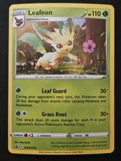 Double Swirl Leafeon SWSH191 Black Star Promos Cosmos Holo Pokemon TCG 2022 NM - Image 1