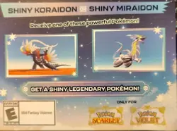 Pokemon Scarlet And Violet Serial Codes Shiny Koraidon or Miraidon UNSCRATCHED! - Image 1