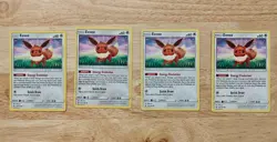 4x Pokemon Eevee 101/149 Sun and Moon Base Set LP/NM Condition - Image 1