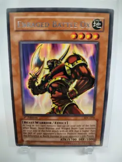 YuGiOh Enraged Battle Ox IOC-070 1st Edition Rare LP BUF - Image 1