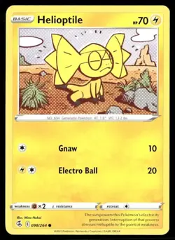 2021 Fusion Strike Set Pokemon Card 098 Helioptile NM - Image 1