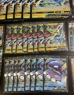 Pokemon Jumbo Oversized Card Lot Rayquaza Lucario With V/ Rare Cards - Image 3