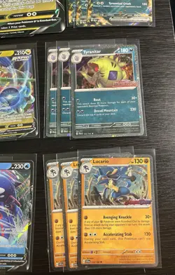 Pokemon Jumbo Oversized Card Lot Rayquaza Lucario With V/ Rare Cards - Image 4