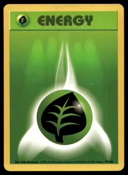 Pokemon TCG Base Set #099/102 Grass Energy NM - Image 1