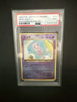 PSA 9 Southern Islands Mew Holo 151 Japanese Promo Reverse File Folder Pokemon - Image 1