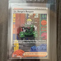 Lt. Surge's Bargain 185/132 Special Illustration Rare Pokemon Mega Evolution NM - Image 1
