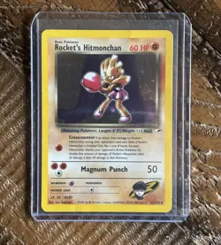 Rocket's Hitmonchan 011/132 Gym Heroes SWIRL Holo Rare Pokemon TCG Team Rocket - Image 1