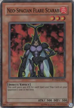 Yugioh Neo-Spacian Flare Scarab POTD-EN004 Super Rare MP - Image 1