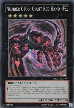 Yugioh Number C106: Giant Red Hand DRLG-EN049 Super Rare NM - Image 1