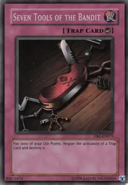Yugioh Seven Tools of the Bandit DB2-EN075 Super Rare LP - Image 1