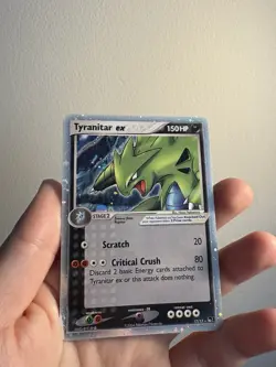 Pokemon TCG: Tyranitar EX Cosmos Holo Ultra Rare Card 17/17 Pop Series 1 LP - Image 1