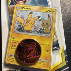 Sealed TEAM UP Blister Booster Pack (Pikachu SM162 Promo + Coin) Pokemon Cards - Image 3