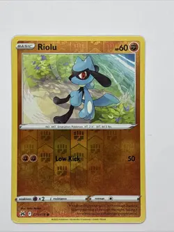 Pokemon Riolu TCG Crown Zenith Reverse Holo Card 071/159 Common - Image 1