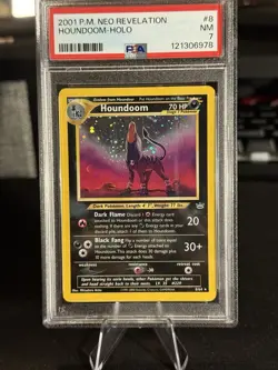 2001 Pokemon Neo Revelation #8 Houndoom Holo Card NM PSA 7 - Image 1
