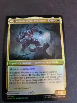 MTG SPM Eddie Brock Venom Lethal Protector 55 Mythic Spider-Man Foil NM - Image 2