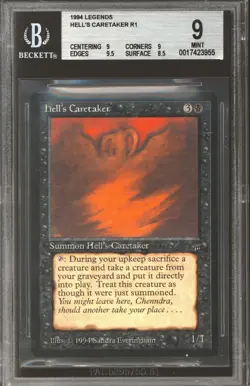 Magic MTG Legends Hell's Caretaker BGS 9 (9, 9, 9.5, 8.5) NEAR MINT NM - Image 1