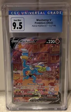 2022 Pokemon MACHAMP V 172/189 Astral Radiance English - CGC Gem Mint 9.5(10) - Image 1