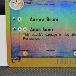 Pokemon TCG EX Sandstorm Vaporeon 25/100 Reverse Holo LP - Image 4