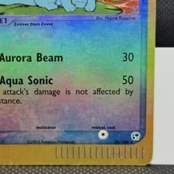 Pokemon TCG EX Sandstorm Vaporeon 25/100 Reverse Holo LP - Image 5