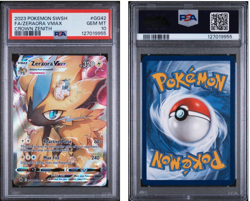 2023 POKEMON SWORD & SHIELD CROWN ZENITH #GG42 FULL ART/ZERAORA VMAX PSA 10 - Image 3