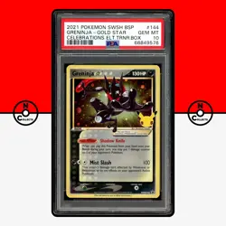 Pokemon PSA 10 Greninja Gold Star Celebrations SWSH144 Elite Trainer Box SWIRL - Image 1