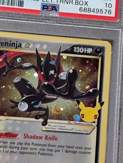 Pokemon PSA 10 Greninja Gold Star Celebrations SWSH144 Elite Trainer Box SWIRL - Image 5