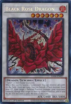RA04-EN057 Black Rose Dragon Secret Rare 1st Edition Near Mint YuGiOh TCG - Image 1