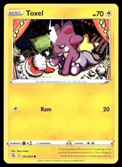 2021 Fusion Strike Set Pokemon Card 105 Toxel NM - Image 1