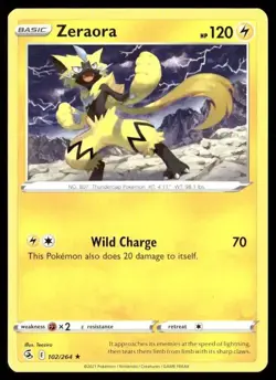 2021 Fusion Strike Set Pokemon Card 102 Zeraora NM - Image 1