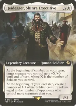 MTG Heidegger, Shinra Executive (0136) *Non-Foil* Extended Art Final Fantasy NM - Image 1