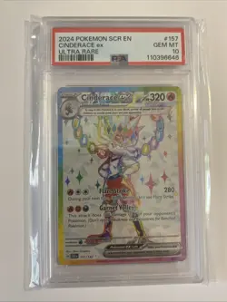 2024 POKEMON SCR EN-STELLAR CROWN ULTRA RARE #157 CINDERACE EX PSA 10 - Image 1