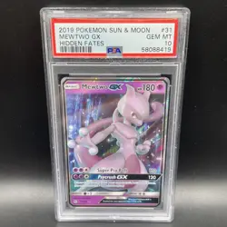 2019 POKEMON SUN & MOON HIDDEN FATES 31 MEWTWO GX PSA 10 - Image 1