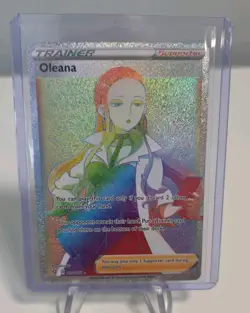 Pokemon Oleana Rebel Clash 202/192 Rainbow Full Art Secret Rare Trainer - Image 1