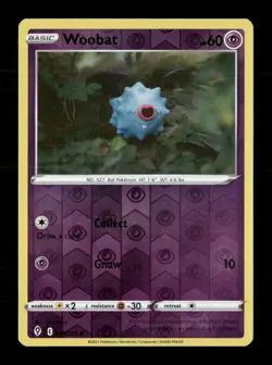 Woobat Reverse Holo Common SWSH07: Evolving Skies 068/203 LP Pokemon LP - Image 1