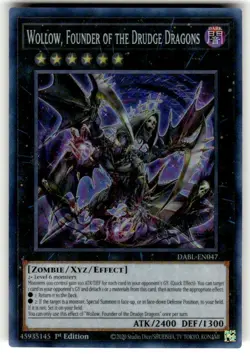 Yugioh! Wollow, Founder of the Drudge Dragons - DABL-EN047 - Super Rare - 1st Ed - Image 1