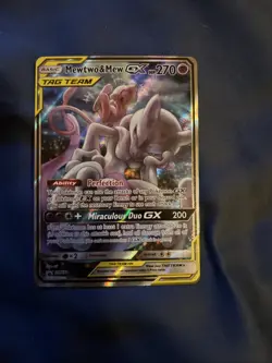 Mewtwo and Mew GX Tag Team Full Art Textured Promo Card SM191 - Image 1