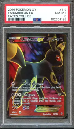 Umbreon EX 119/124 Fates Collide Full Art Rare PSA 8 NM/Mint Pokemon Card - Image 1