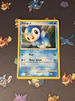 Pokemon Cards Piplup DP03 Holo Black Star Promo - (LP) HOLO BLEED - Image 1