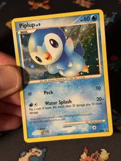 Pokemon Cards Piplup DP03 Holo Black Star Promo - (LP) HOLO BLEED - Image 2