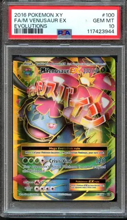 Mega Venusaur EX 100/108 Evolutions Full Art PSA 10 Gem Mint Pokemon Card - Image 1