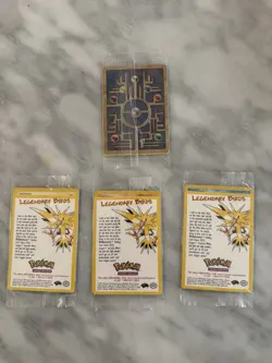 Ancient Mew AND All 3 Legendary Birds SEALED Pokemon The Movie Promo Cards - Image 1